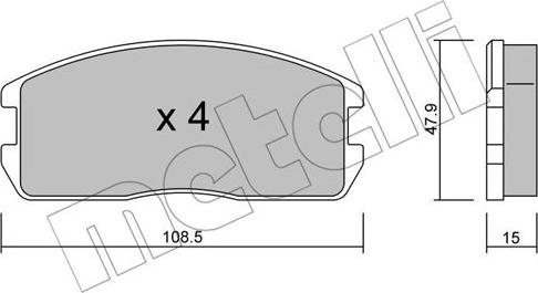 Metelli 22-0238-0 - Brake Pad Set, disc brake autospares.lv