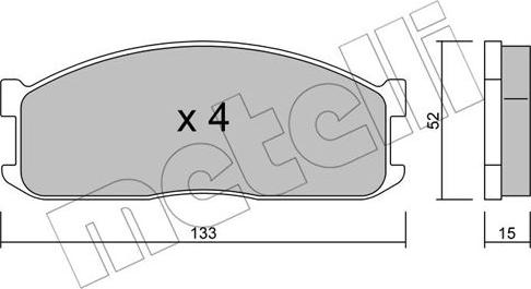 Metelli 22-0232-0 - Brake Pad Set, disc brake autospares.lv