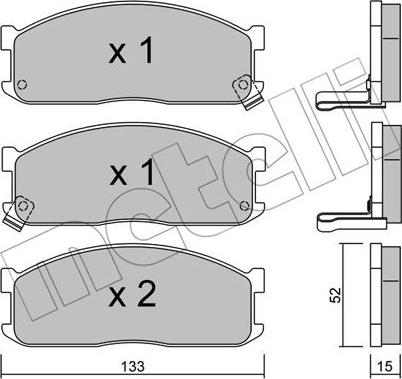 Metelli 22-0232-1 - Brake Pad Set, disc brake autospares.lv