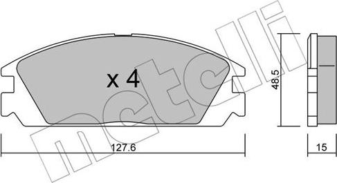 Metelli 22-0237-0 - Brake Pad Set, disc brake autospares.lv