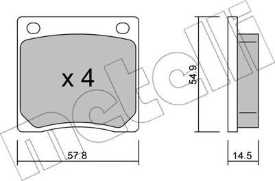 Metelli 22-0229-0 - Brake Pad Set, disc brake autospares.lv