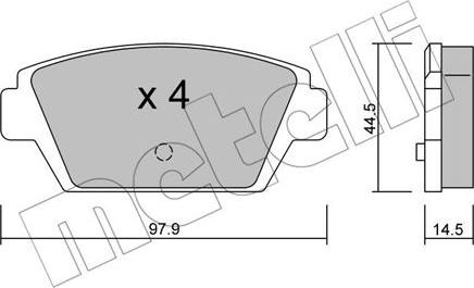 Metelli 22-0226-0 - Brake Pad Set, disc brake autospares.lv