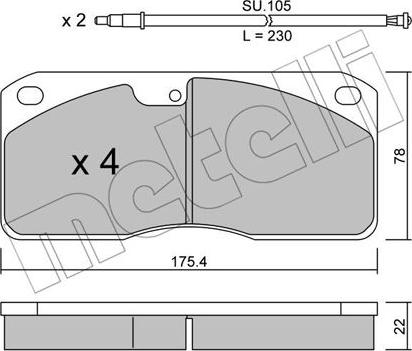 Metelli 22-0270-0K - Brake Pad Set, disc brake autospares.lv