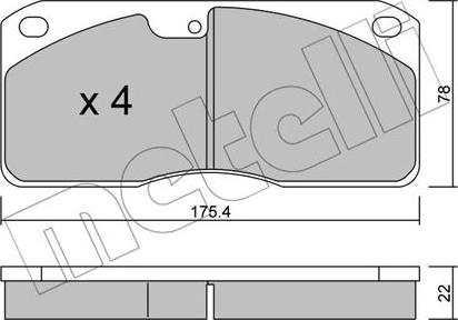 Metelli 22-0270-0 - Brake Pad Set, disc brake autospares.lv