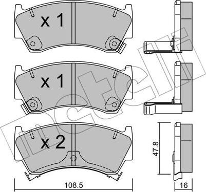 Metelli 22-0278-0 - Brake Pad Set, disc brake autospares.lv