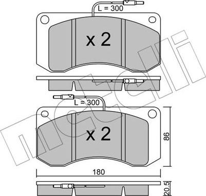 Metelli 22-0272-0 - Brake Pad Set, disc brake autospares.lv