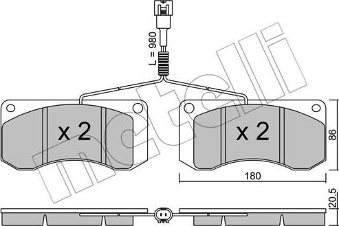 Metelli 22-0272-1 - Brake Pad Set, disc brake autospares.lv