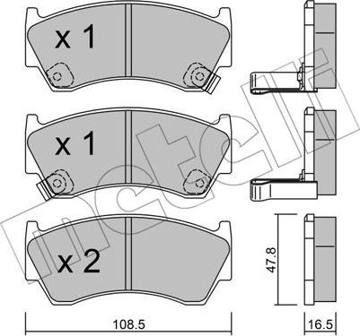Metelli 22-0277-0 - Brake Pad Set, disc brake autospares.lv