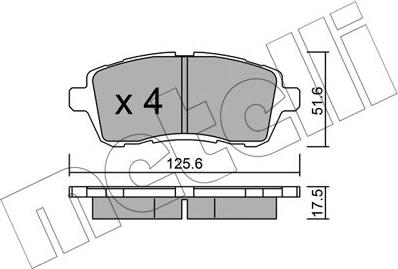Metelli 22-0793-2 - Brake Pad Set, disc brake autospares.lv