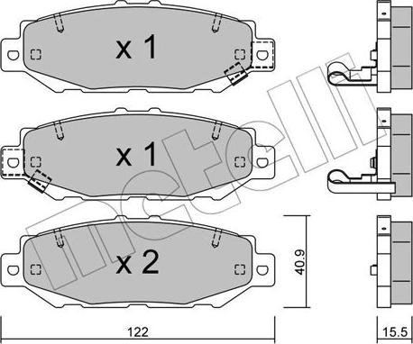 Metelli 22-0759-0 - Brake Pad Set, disc brake autospares.lv