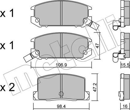 Metelli 22-0754-0 - Brake Pad Set, disc brake autospares.lv