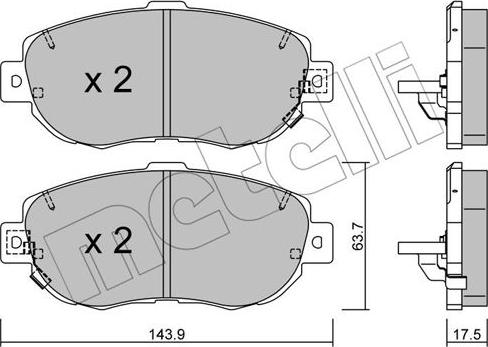 Metelli 22-0756-0 - Brake Pad Set, disc brake autospares.lv