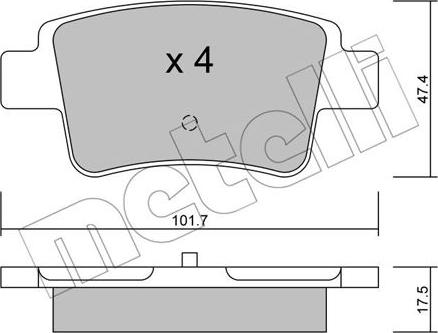 Metelli 22-0705-0 - Brake Pad Set, disc brake autospares.lv