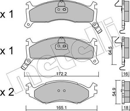 Metelli 22-0714-0 - Brake Pad Set, disc brake autospares.lv