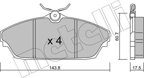 Metelli 22-0782-0 - Brake Pad Set, disc brake autospares.lv