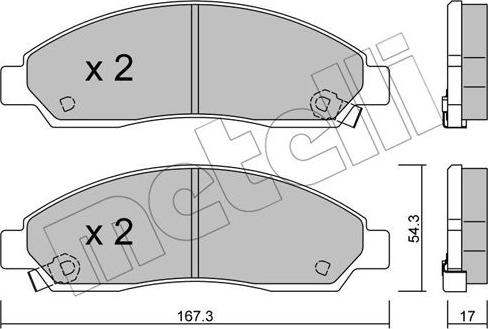 Metelli 22-0731-0 - Brake Pad Set, disc brake autospares.lv