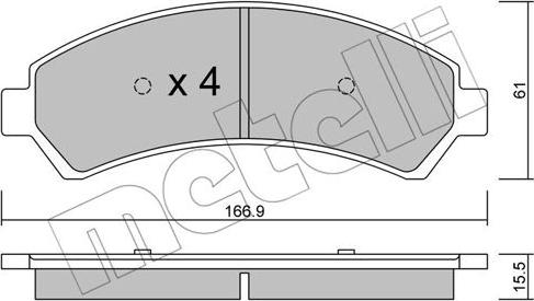 Metelli 22-0721-0 - Brake Pad Set, disc brake autospares.lv