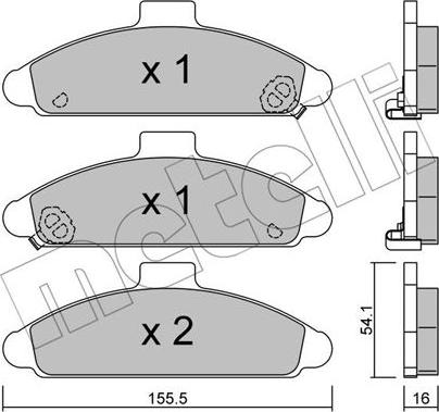 Metelli 22-0723-0 - Brake Pad Set, disc brake autospares.lv