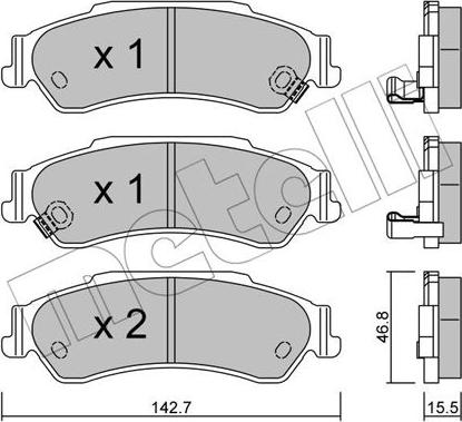 Metelli 22-0722-0 - Brake Pad Set, disc brake autospares.lv