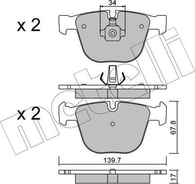 Metelli 22-0773-0 - Brake Pad Set, disc brake autospares.lv