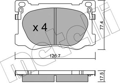 Metelli 22-1093-0 - Brake Pad Set, disc brake autospares.lv