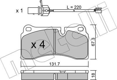 Metelli 22-1044-0 - Brake Pad Set, disc brake autospares.lv