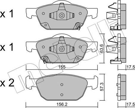 Metelli 22-1009-0 - Brake Pad Set, disc brake autospares.lv