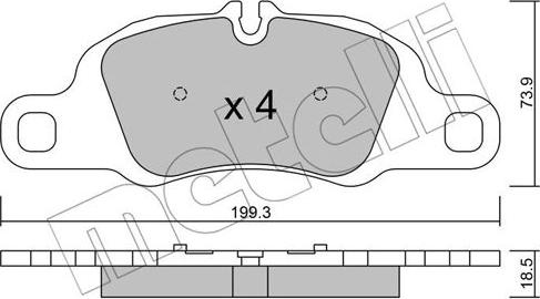 Metelli 22-1027-0 - Brake Pad Set, disc brake autospares.lv