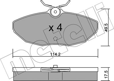 Metelli 22-1190-0 - Brake Pad Set, disc brake autospares.lv