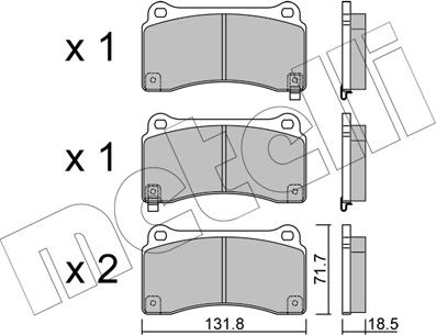 Metelli 22-1157-0 - Brake Pad Set, disc brake autospares.lv