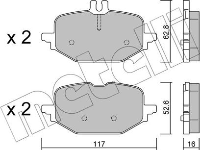 Metelli 22-1359-0 - Brake Pad Set, disc brake autospares.lv