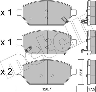 Metelli 22-1211-0 - Brake Pad Set, disc brake autospares.lv