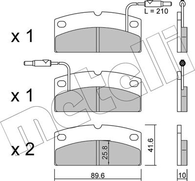 Metelli 22-1231-0 - Brake Pad Set, disc brake autospares.lv