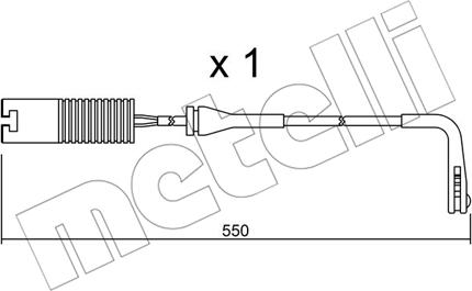 Metelli SU.092 - Warning Contact, brake pad wear autospares.lv