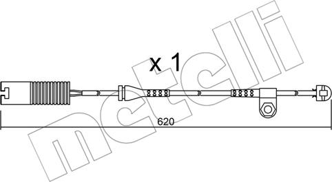 Metelli SU.154 - Warning Contact, brake pad wear autospares.lv