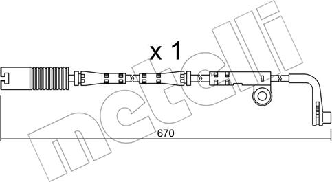 Metelli SU.150 - Warning Contact, brake pad wear autospares.lv