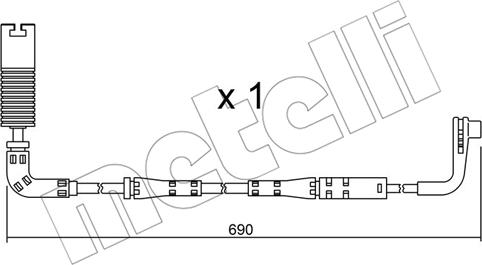 Metelli SU.157 - Warning Contact, brake pad wear autospares.lv