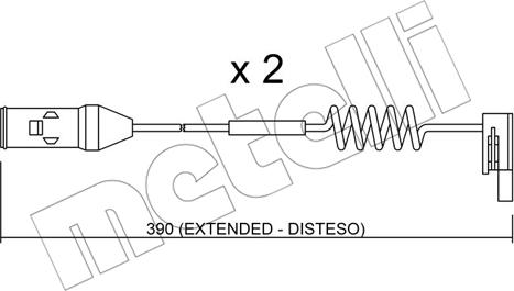 Metelli SU.167K - Warning Contact, brake pad wear autospares.lv