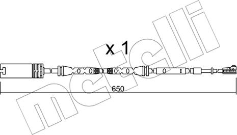 Metelli SU.304 - Warning Contact, brake pad wear autospares.lv