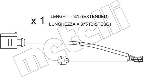 Metelli SU.294 - Warning Contact, brake pad wear autospares.lv