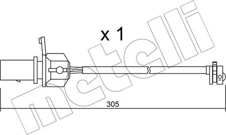 Metelli SU.248 - Warning Contact, brake pad wear autospares.lv