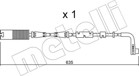 Metelli SU.205 - Warning Contact, brake pad wear autospares.lv