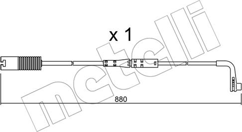 Metelli SU.207 - Warning Contact, brake pad wear autospares.lv