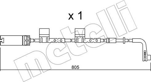 Metelli SU.222 - Warning Contact, brake pad wear autospares.lv