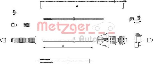 Metzger 493.1 - Accelerator Cable autospares.lv