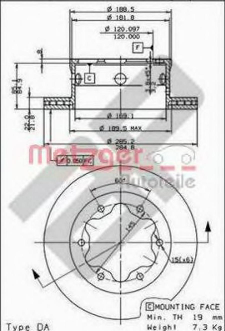 Metzger 44062 - Brake Disc autospares.lv