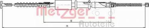 Metzger 461.14 - Cable, parking brake autospares.lv