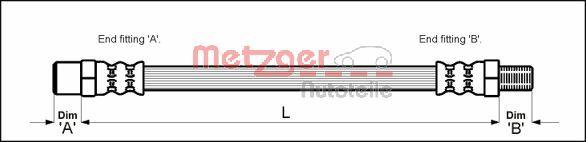 Metzger 4114669 - Brake Hose autospares.lv