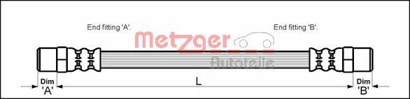 Metzger 4114672 - Brake Hose autospares.lv