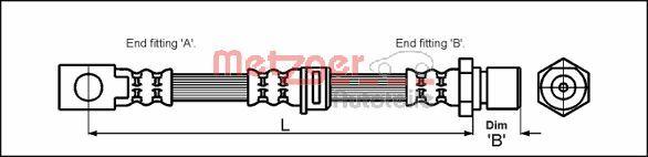 Metzger 4114758 - Brake Hose autospares.lv